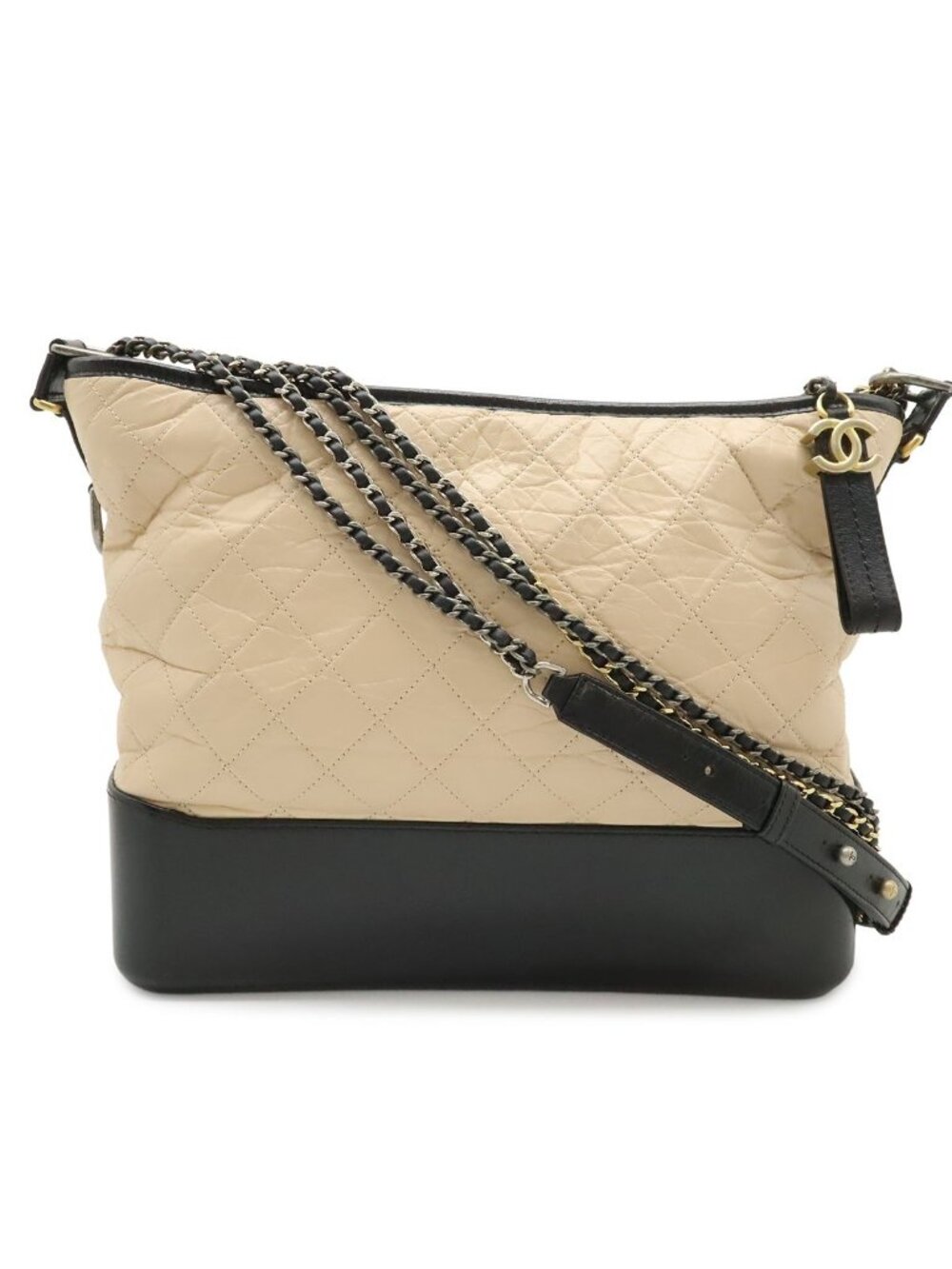 Chanel Gabriel de Quilted Large Hobo Chain Shoulder Bag Calfskin Bicolor Pink